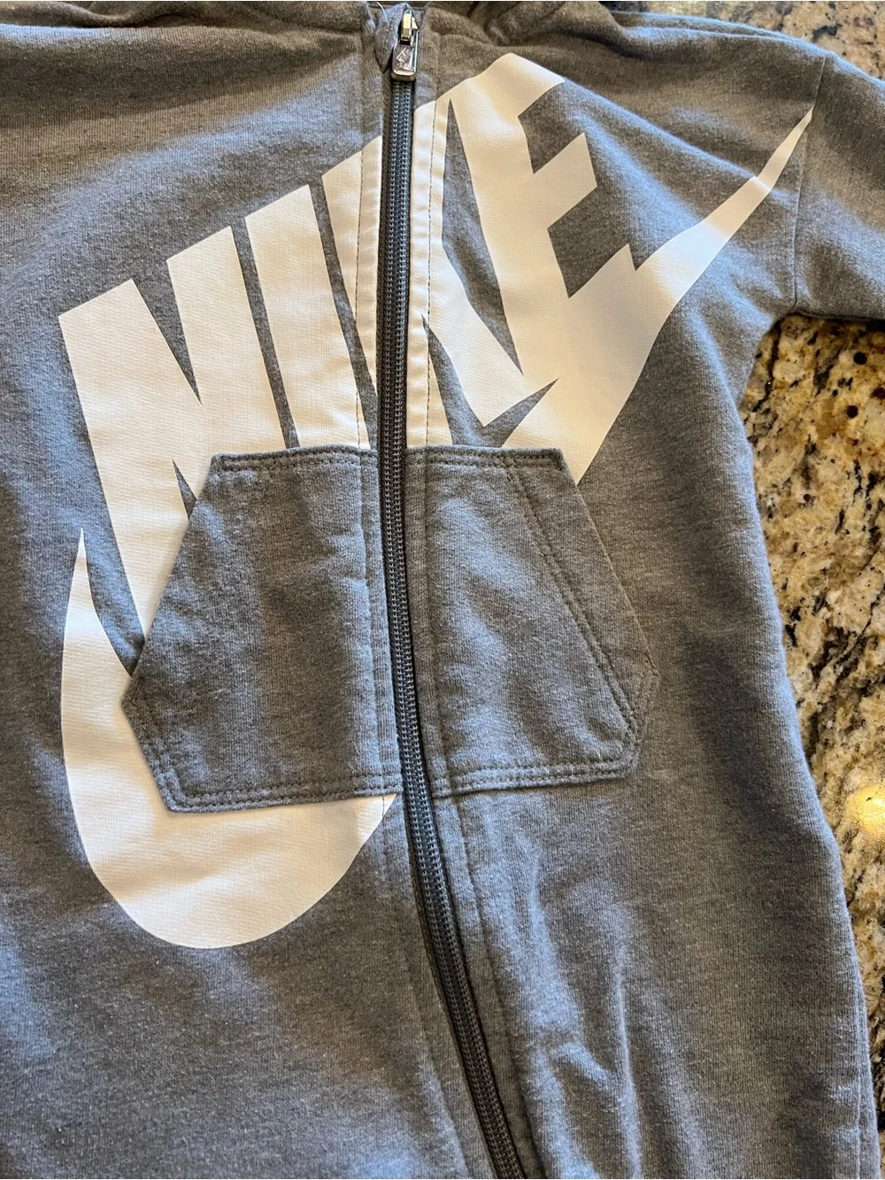 Nike Baby grey hoodie sweater winter jumpsuit onesie 12 months